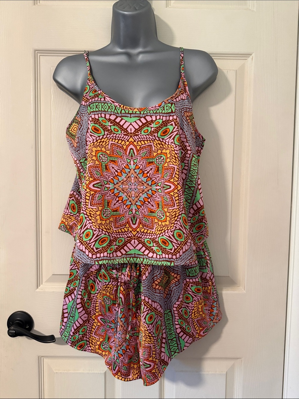 Forever 21 Multicolor Mandala Print Spaghetti Strap Romper PJ’s